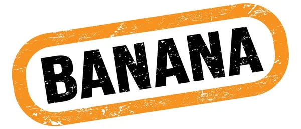 Banana Text Auf Orange Schwarzem Stempelschild — Stockfoto