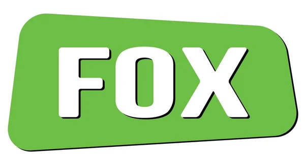 Fox Tekst Geschreven Groene Trapeze Zegel Teken — Stockfoto
