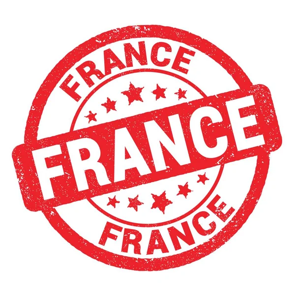 France Tekst Napisany Czerwonym Grungy Znak Znaczka — Zdjęcie stockowe