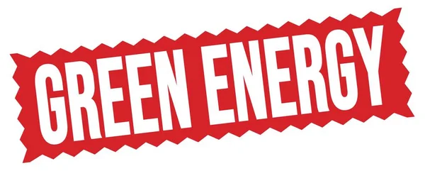 Zielona Energia Tekst Napisany Czerwonym Zygzakowatym Znaku Znaczka — Zdjęcie stockowe