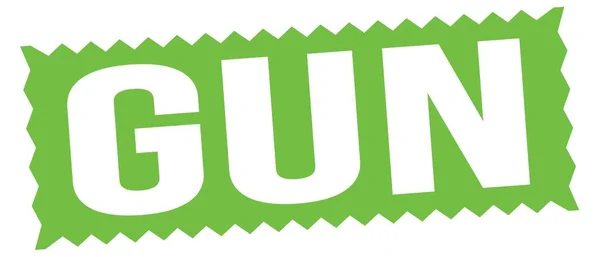 Gun Text Written Green Zig Zag Stamp Sign — Stock Photo, Image