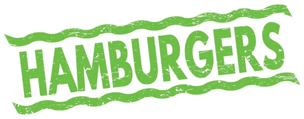 Hamburgers Text Geschrieben Auf Grünen Linien Stempelschild — Stockfoto