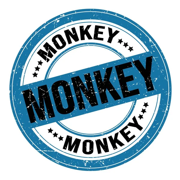 Monkey Text Napsaný Modročerné Kulaté Špinavé Razítko — Stock fotografie