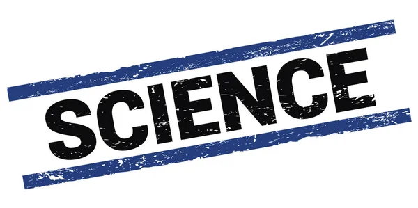 Science Text Skriven Svart Blå Rektangel Stämpel Tecken — Stockfoto