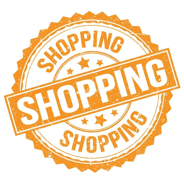 Shopping Text Written Orange Stamp Sign — Stock Photo, Image