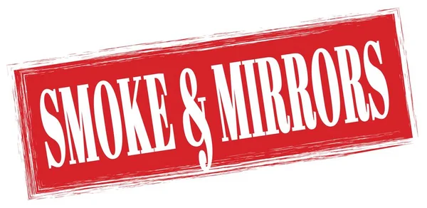 Smoke Mirrors Text Written Red Rectangle Stamp Sign — Fotografia de Stock