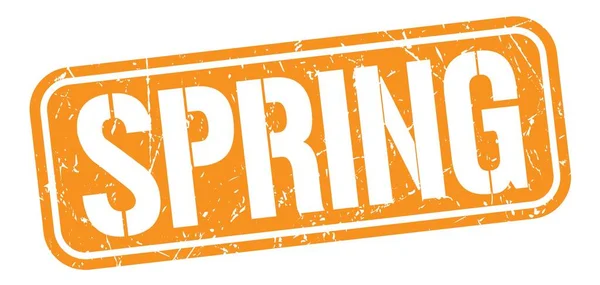 Spring Text Written Orange Grungy Stamp Sign — Stock Photo, Image