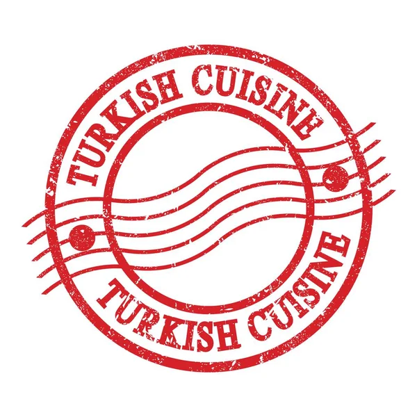 Turkish Cuisine Texto Escrito Vermelho Grungy Selo Postal — Fotografia de Stock