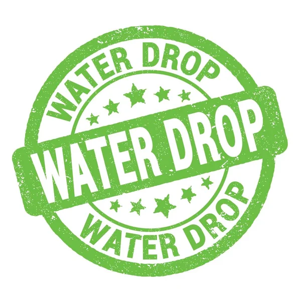 Water Drop Text Written Green Grungy Stamp Sign — 스톡 사진