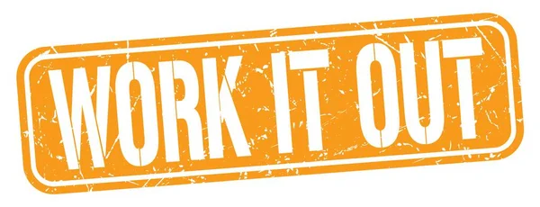 Work Out Text Written Orange Grungy Stamp Sign — Stock Photo, Image
