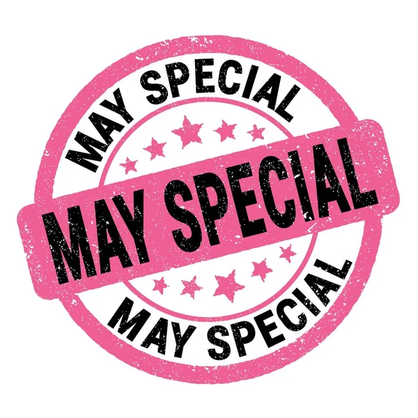 May Special Text Written Pink Black Grungy Stamp Sign Stock Image