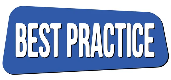 Best Practice Text Geschrieben Auf Blauem Trapezstempelschild — Stockfoto
