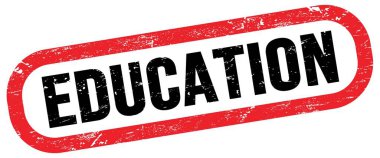 EĞİTİM, kırmızı-siyah dikdörtgen işareti üzerine metin.