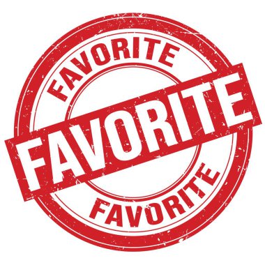 Kırmızı yuvarlak grungy işareti üzerine yazılmış FAVORITE metni