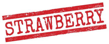 Kırmızı grungy satır işareti üzerine yazılmış STRAWERRY metin.