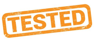 Turuncu dikdörtgen damga işareti üzerine yazılmış test metni.