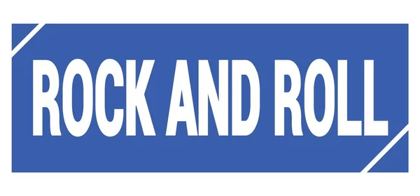 Rock Roll Texto Escrito Azul Signo Sello Grungy — Foto de Stock