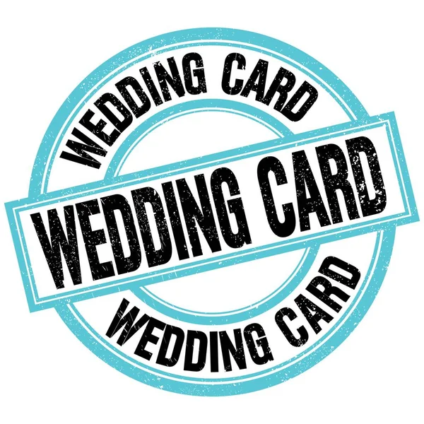 Wedding Card Text Written Blue Black Stamp Sign — Stock fotografie