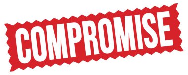 Kırmızı zig-zag işareti üzerine yazılmış COMPROMISE metni.