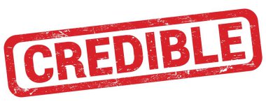 Kırmızı dikdörtgen damga işareti üzerine yazılmış CREDIBLE metni.