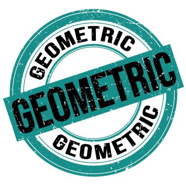 GEOMETRIC metin mavi-siyah yuvarlak grungy işareti üzerine yazılmış