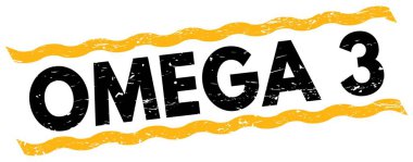 OMEGA 3 metin sarı-siyah çizgi işareti üzerine yazılmış.