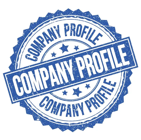 Company Profile Tekst Geschreven Blauwe Ronde Stempel Teken — Stockfoto