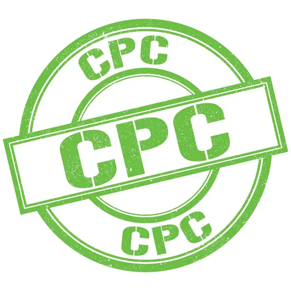 Cpc Text Written Green Stamp Sign — Zdjęcie stockowe