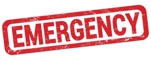 Emergency Text Geschrieben Auf Rotem Rechteck Stempelschild — Stockfoto