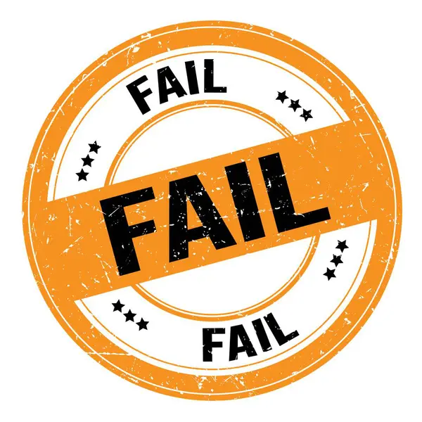 Fail Text Written Orange Black Grungy Stamp Sign — Stock Photo, Image