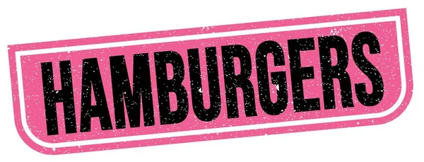 Hamburger Szöveg Rózsaszín Fekete Grungy Bélyegzőtáblára Írva — Stock Fotó