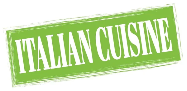 Italian Cuisine Text Written Green Rectangle Stamp Sign — Zdjęcie stockowe