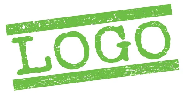 Текст Logo Написаний Позначці Маркування Зелених Гранжевих Ліній — стокове фото