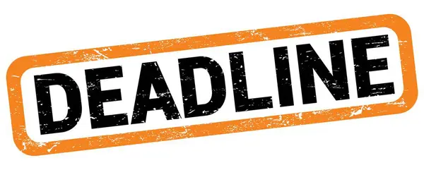 Deadline Text Written Orange Black Rectangle Stamp Sign Stock Image