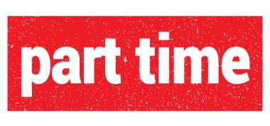 Kırmızı grungy mühür işareti üzerine yazılmış part time metin.
