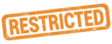 Turuncu dikdörtgen mühür işareti üzerine yazılmış RESTRICTED metni.