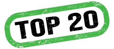 TOP 20, yeşil-siyah dikdörtgen işareti üzerinde metin.