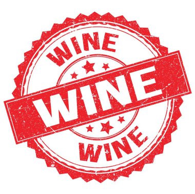 Kırmızı yuvarlak pul işareti üzerine yazılmış şarap metni