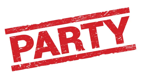 Party Text Written Red Rectangle Stamp Sign — Stock Photo, Image