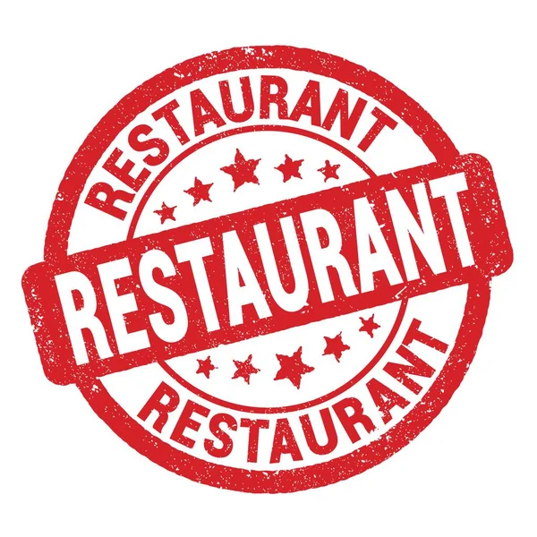 Restaurant Tekst Geschreven Rood Grungy Stempel Teken — Stockfoto