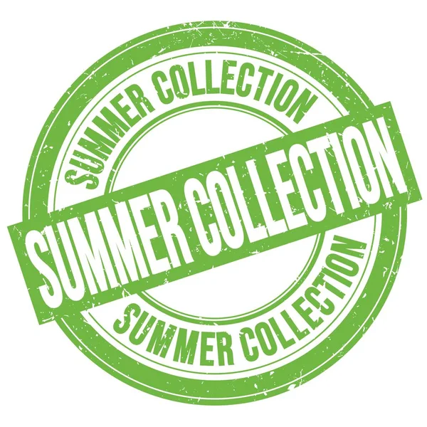 Lato Kolekcja Tekst Napisany Zielonym Okrągłym Znaku Grungy Znaczka — Zdjęcie stockowe