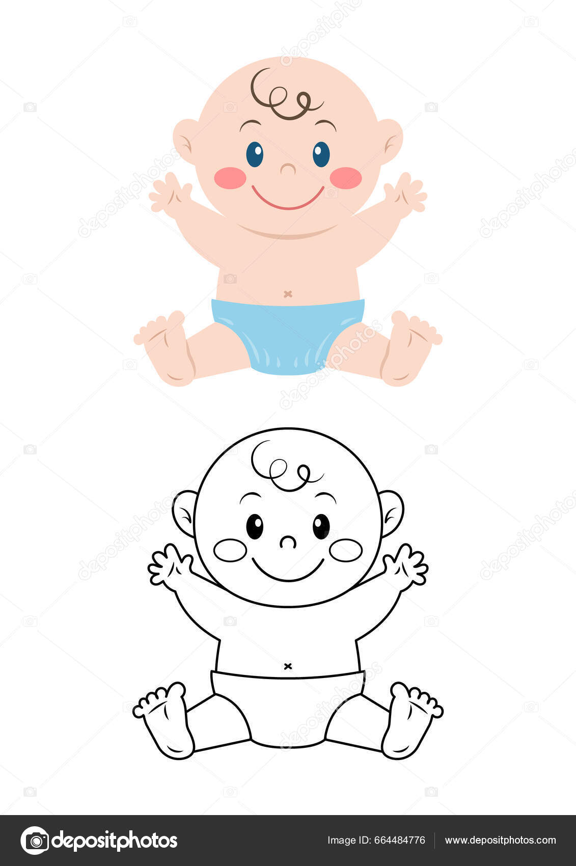Bebê Bonito Dos Desenhos Animados Ilustração do Vetor - Ilustração