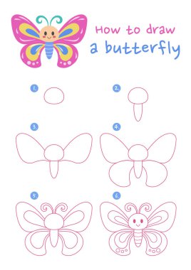 Kelebek vektör çizimi nasıl yapılır? Adım adım bir kelebek çiz. Şirin ve kolay çizim rehberi.