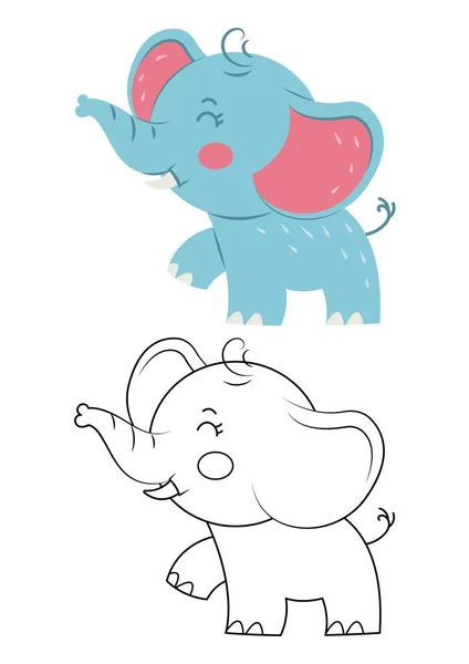 Elephant Schattige Vector Illustratie Cartoon Geïsoleerd Witte Achtergrond Elephant Vector — Stockvector