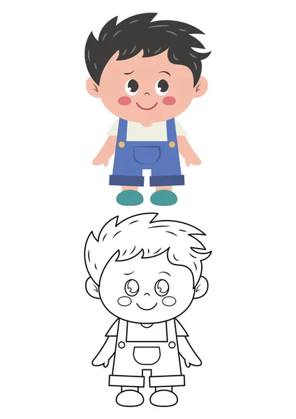 Boy Cute Vector Illustration Cartoon Isolated White Background Boy Vector — Stock Vector