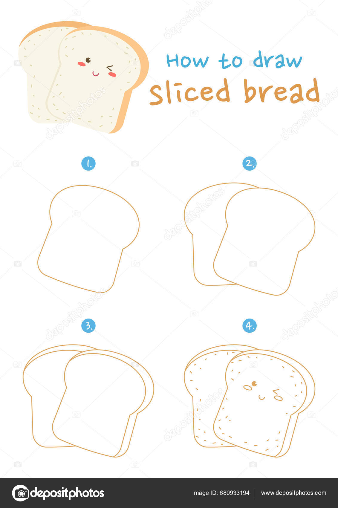 How to Draw Bread - Really Easy Drawing Tutorial