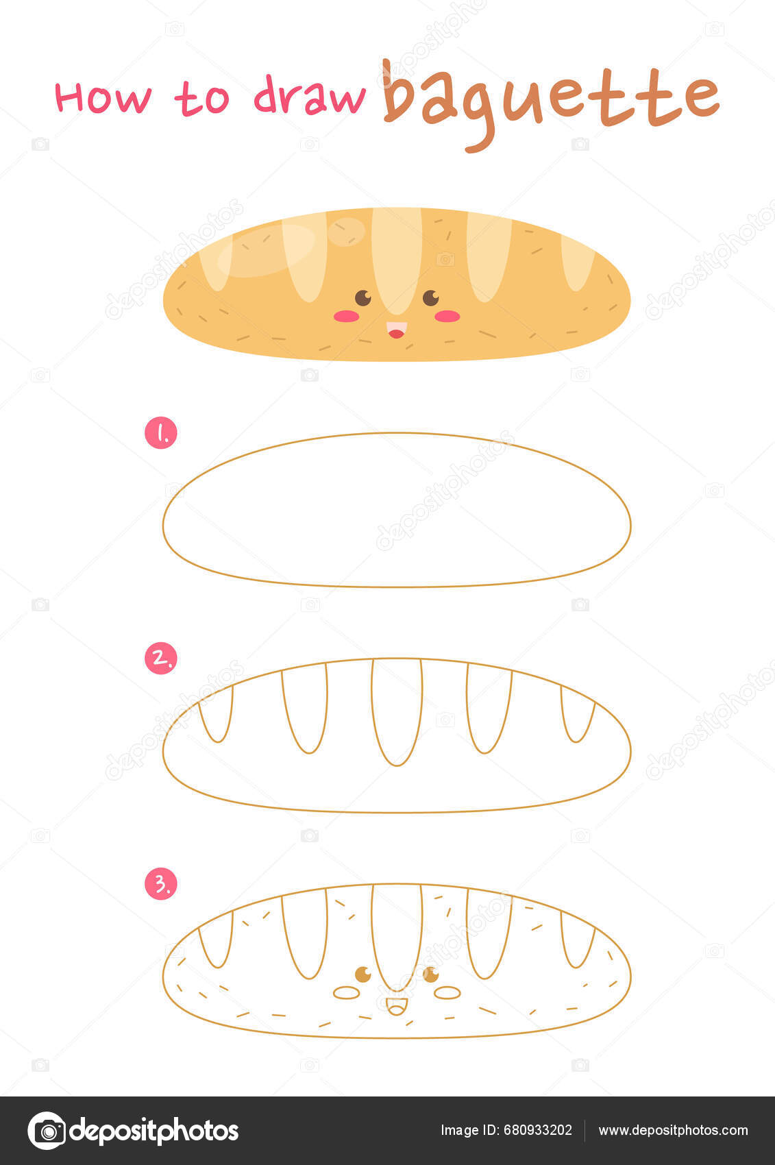 How To Draw Bread Step by Step - [6 Easy Phase] - [Emoji]