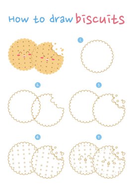 Bisküvi vektör çizimi nasıl yapılır? Adım adım bisküvi çiz. Şirin ve kolay çizim rehberi.