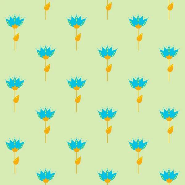 Frühling Florales Nahtloses Muster Einfache Formen Skizzenzeichnung Naturmotiv Wiederholen Sie — Stockfoto