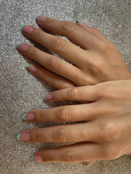 Профессиональный Дизайн Ногтей Наращивание Ногтей Гель Лак Красивые Ногти — стоковое фото